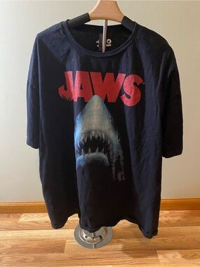 Gildan Black Tee with Light Blue Tag Print Size 3X Unisex